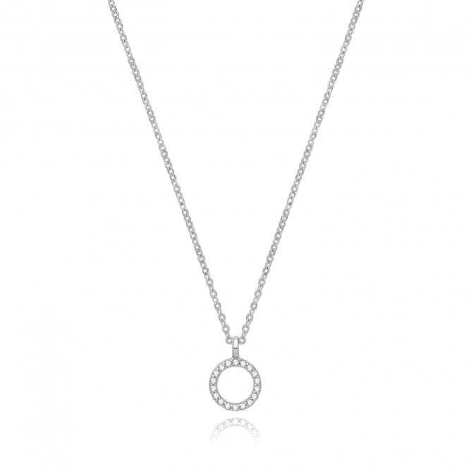 Acotis Silver Necklace Rhodium Plated Zirconia Initial G3395/O