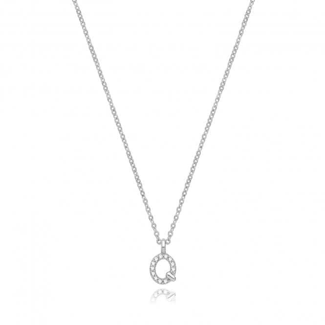 Acotis Silver Initial Necklace Rhodium Plated Zirconia G3395/Q
