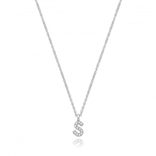 Silver rhodium Plated Zirconia Initial Necklace G3395/SAcotis Silver JewelleryTH - G3395/S