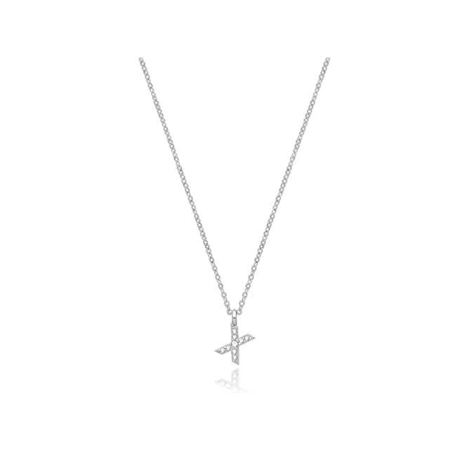 Silver rhodium Plated Zirconia Initial Necklace G3395/XAcotis Silver JewelleryTH - G3395/X