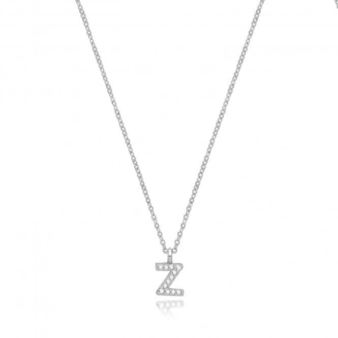 Silver rhodium Plated Zirconia Initial Necklace G3395/ZAcotis Silver JewelleryTH - G3395/Z