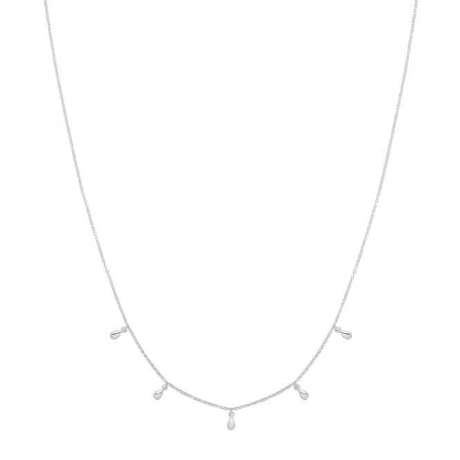 Acotis Silver Necklace Rhodium Tear Drop G3394