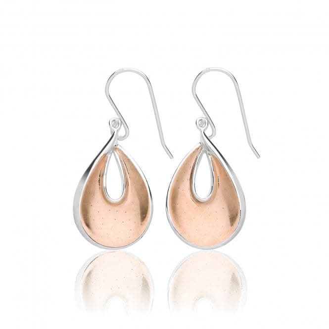 Silver & Co Rose Gold Plated Earrings with Intricate Design SEG0089R