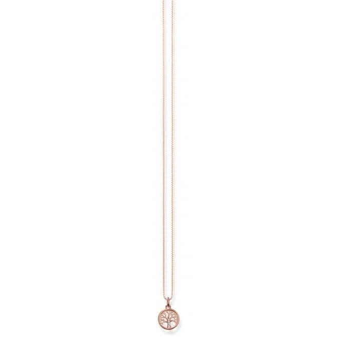 Silver Rose Gold Plated Zirconia White Necklace KE2092-416-14-L42V