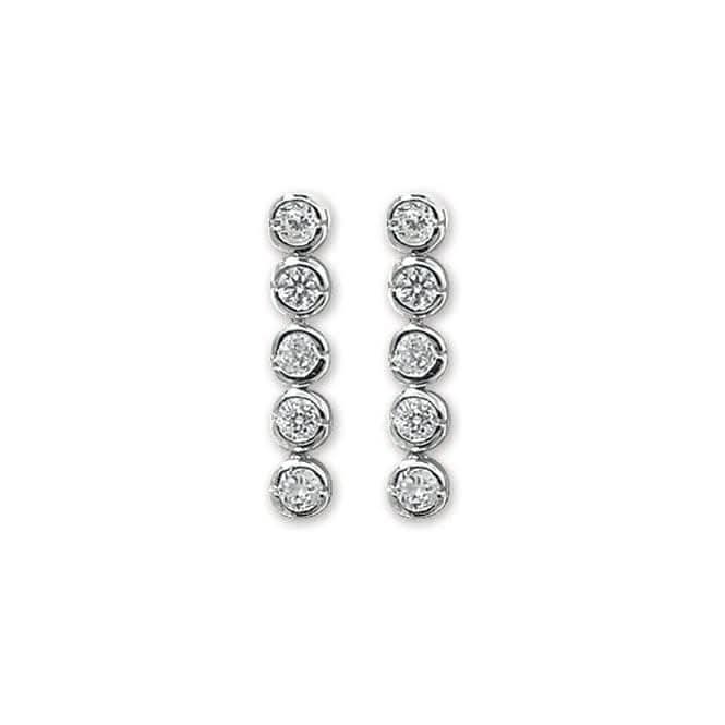 Acotis Silver Drop Earrings Zirconia G5019