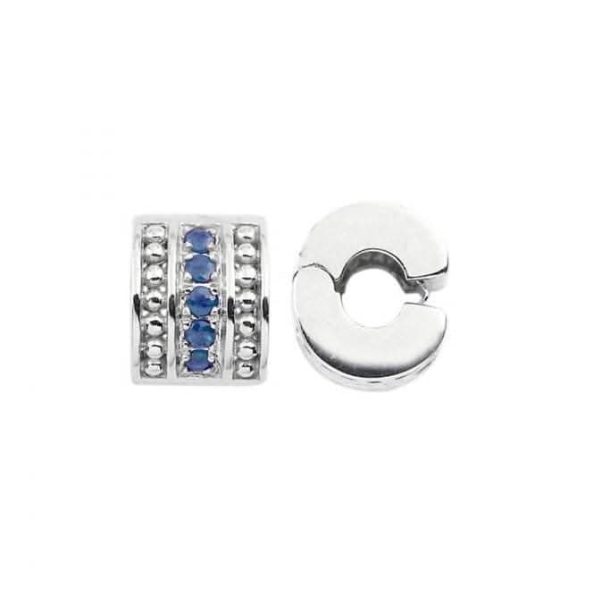 Silver & Sapphire Stopper Clip S358S
