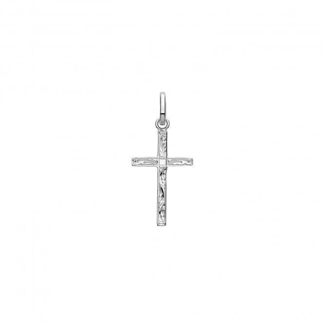 Silver Solid Cross H Engraved G61041EAcotis Silver JewelleryTH - G61041E