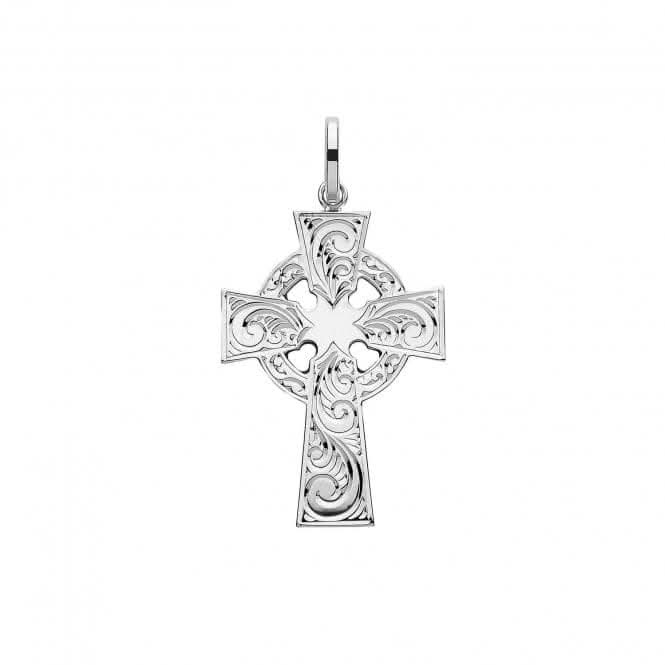 Silver Solid Cross H Engraved G61050EAcotis Silver JewelleryTH - G61050E