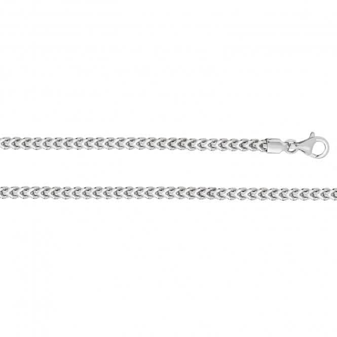 Silver Square rhodium Franco Chain G1323Acotis Silver JewelleryG1323/08