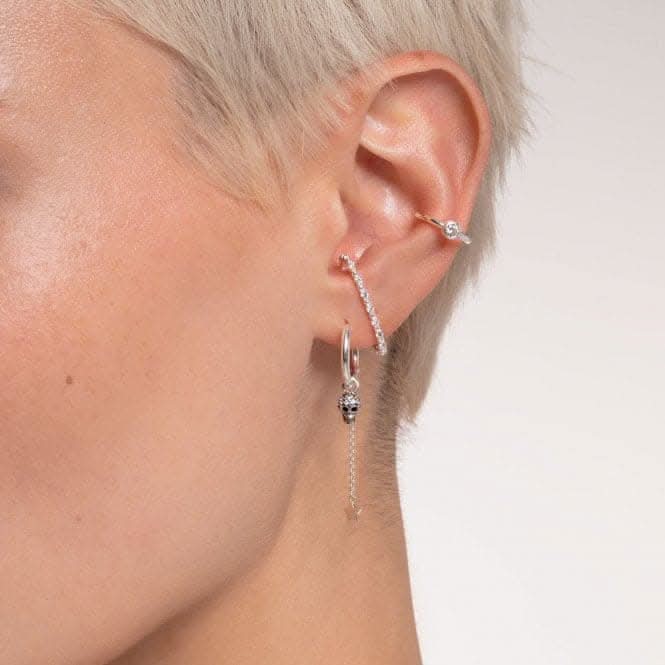 Silver Star Earring Chain Pendant EP005-001-21