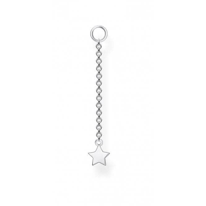 Silver Star Earring Chain Pendant EP005-001-21