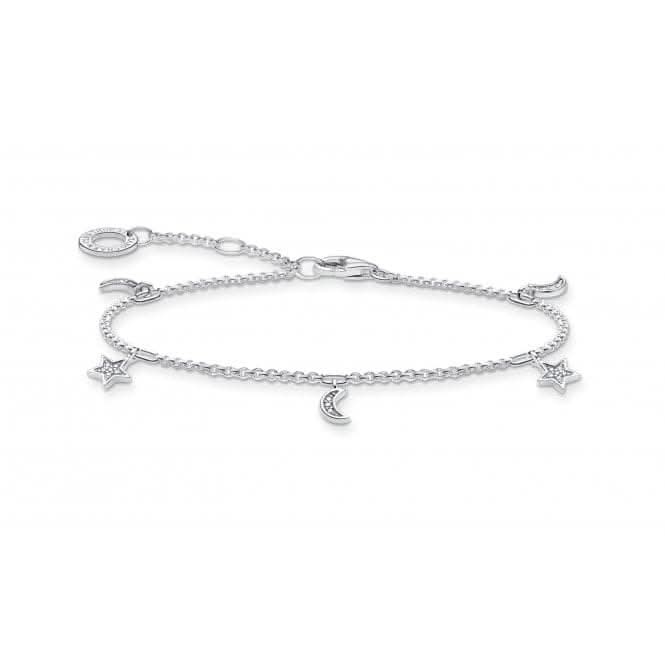 Silver Star & Moon Bracelet A1994-051-14-L19v