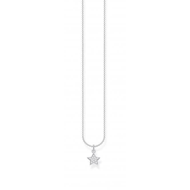 Silver Star Necklace 45cm KE2052-051-14-L45v