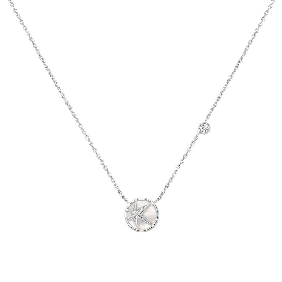 Silver Starry Mother of Pearl Necklace N065-05H