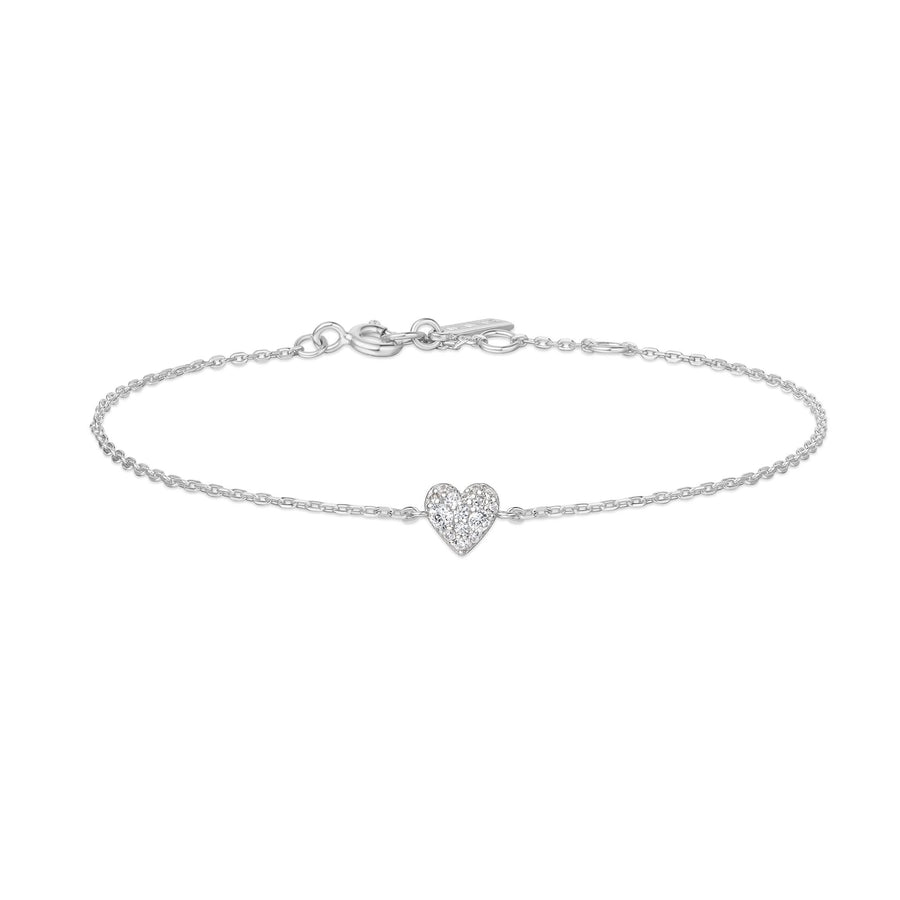 Silver Sweetheart Pavé Bracelet B064-01H
