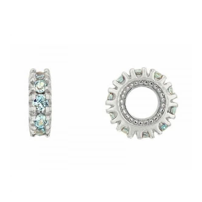 Silver & Swiss Blue Topaz Charm S009SW