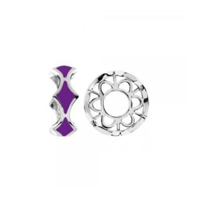 Silver Wheel with Purple Enamel Diamonds S420PUR