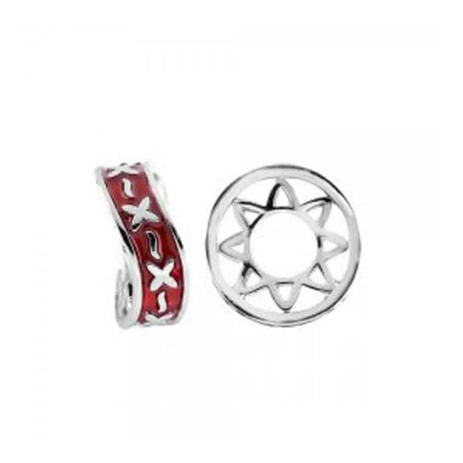 Silver Wheel with Red Enamel S412RED