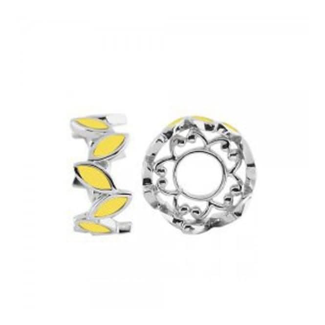 Silver Wheel with Yellow Enamel Leaves S427YELStorywheelsS427YEL
