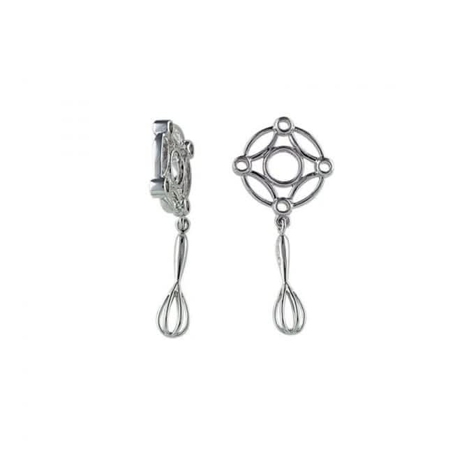 Silver Whisk Dangle Charm S277