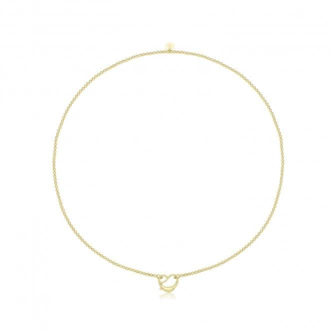 Acotis Silver Gold Plated Heart Clasp Bead Necklace G3404GP