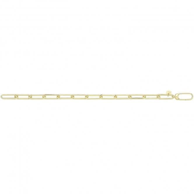 Silver Yellow Gold Plated Paperclip Link Bracelet G2705GPAcotis Silver JewelleryTH - G2705GP
