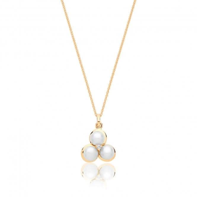 Silver Yellow Gold Plated Pearl Cubic Zirconia Pendant SPG0077YSilver & CoSPG0077Y