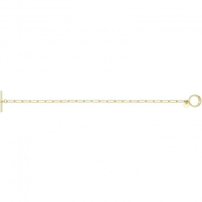 Silver Yellow Gold Plated T - Bar Paperclip Link Bracelet G2704GPAcotis Silver JewelleryTH - G2704GP