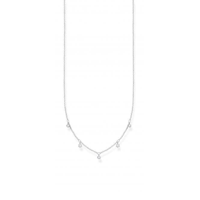 Silver Zirconia Drops Necklace 45cm KE2071-051-14-L45v