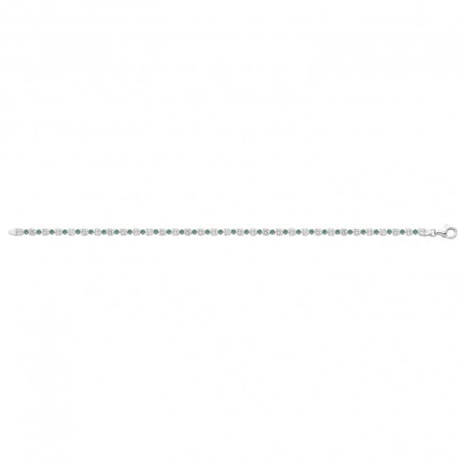 Acotis Silver Bracelet Zirconia Green Tennis G2689GZ