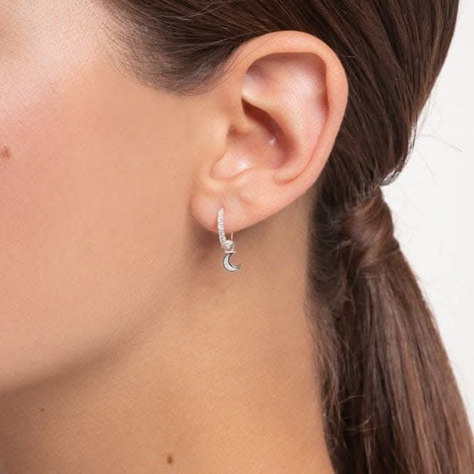 Silver Zirconia Mini Hoop Single Earring 12mm CR658-051-14