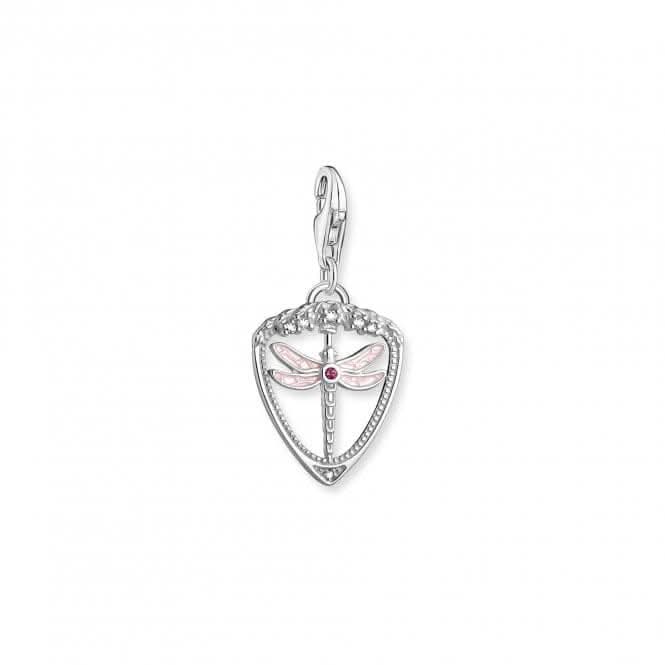 Silver Zirconia Pink Dragonfly Charm 1865-039-9