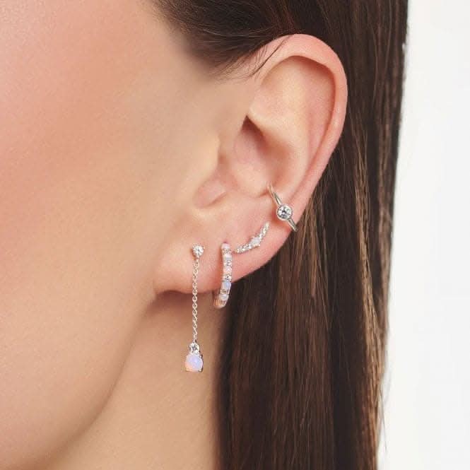 Silver Zirconia Pink Stones Single Hoop Earring CR664 - 166 - 7Thomas Sabo Charm Club CharmingCR664 - 166 - 7