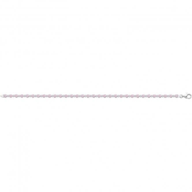 Acotis Silver Bracelet Pink Zirconia Tennis G2689