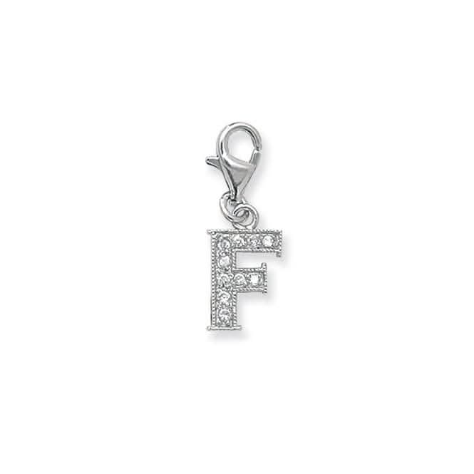 Silver Zirconia Set Initial On Trigger Pendant G6282/FAcotis Silver JewelleryTH - G6282/F