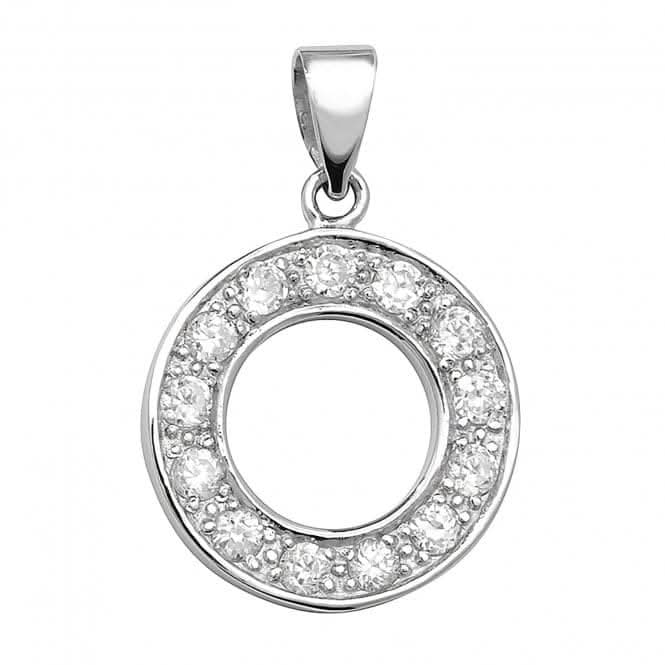 Silver Zirconia Set Initial Pendant G6125/OAcotis Silver JewelleryTH - G6125/O