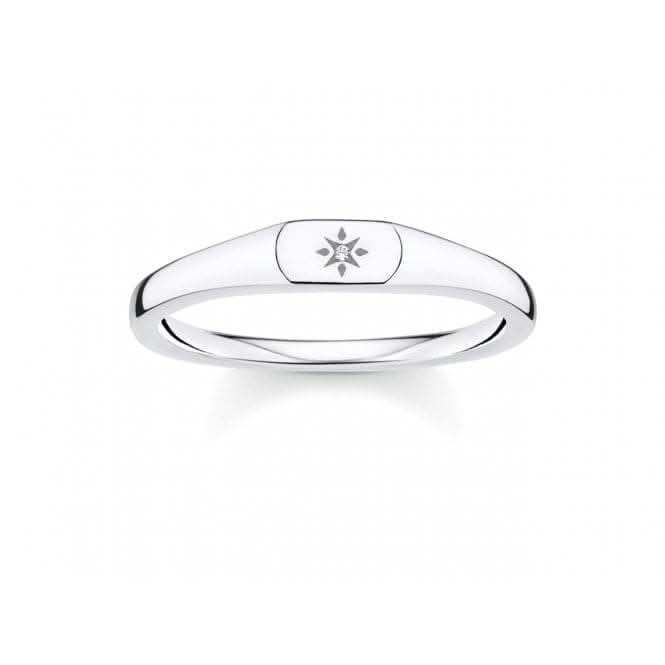 Silver Zirconia Star Stacking Ring TR2314-051-14