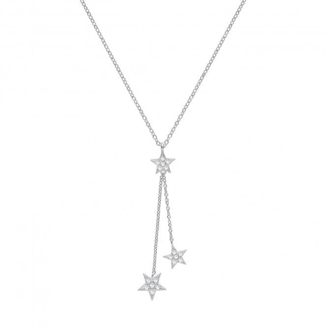 Acotis Silver Necklace Zirconia Triple Star G3363