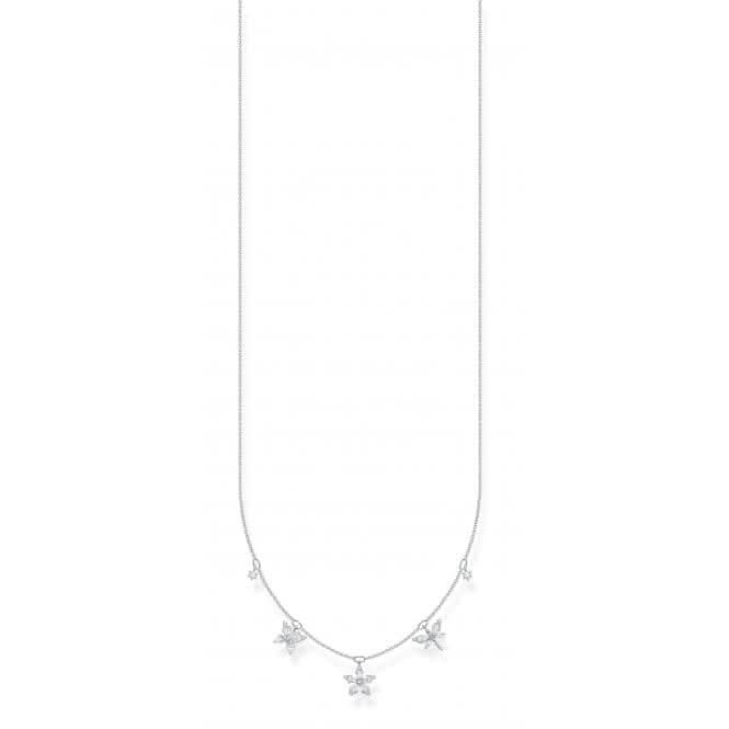 Silver Zirconia White Flowers Necklace KE2100 - 051 - 14 - L45VThomas Sabo Charm Club CharmingKE2100 - 051 - 14 - L45V