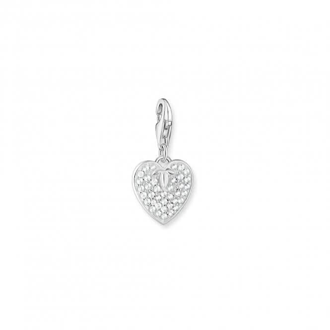 Silver Zirconia White Heart Charm 1864-051-14