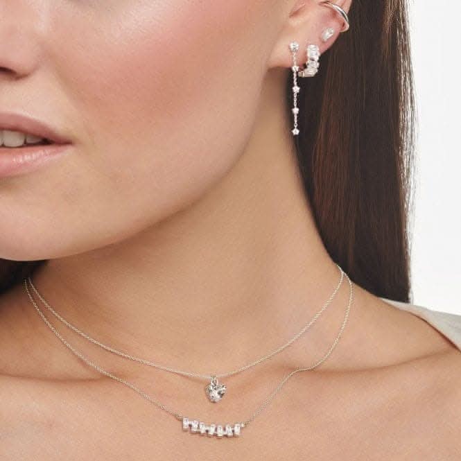 Silver Zirconia White Necklace KE2095-051-14-L45V