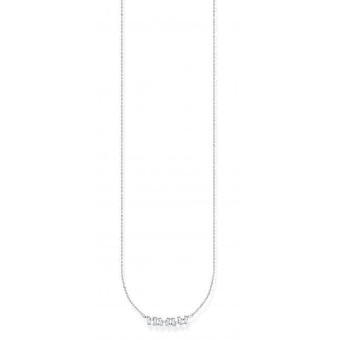 Silver Zirconia White Necklace KE2095-051-14-L45V