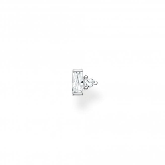 Silver Zirconia White Stone Single Ear Stud H2186-051-14