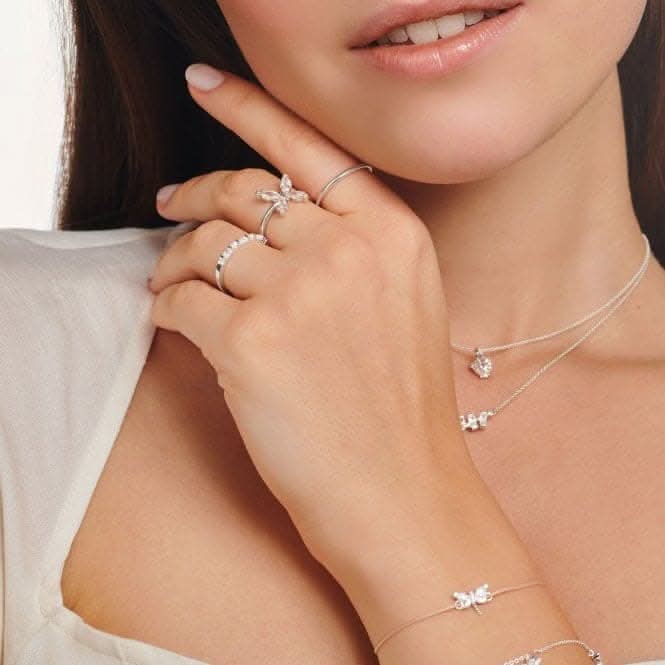 Silver Zirconia White Stones Ring TR2348-051-14
