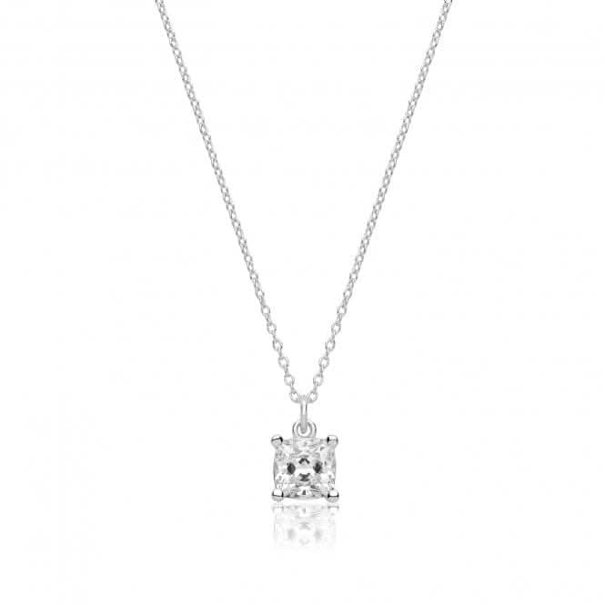 Silver & Co Single Stone Cushion Cut Pendant With Claw Set - SPG0083