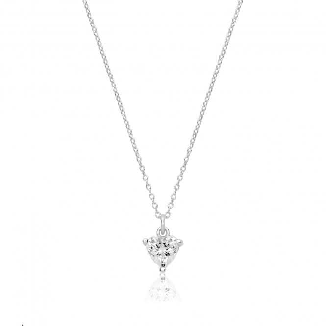 Silver & Co Heart Cut Claw Set Pendant SPG0084