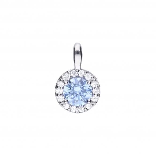 Sky Blue Cubic Zirconia Pave Pendant P4780