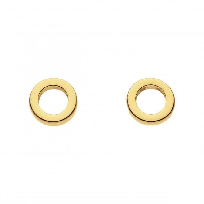 Small Open Circle Gold Plated Stud Earrings 4830GDDew4830GD