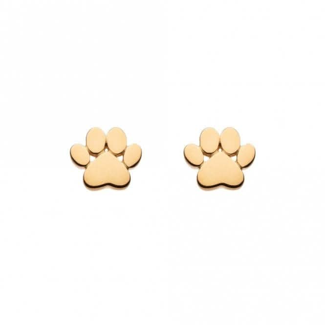 Small Paw Print Gold Plated Stud Earrings 4767GD