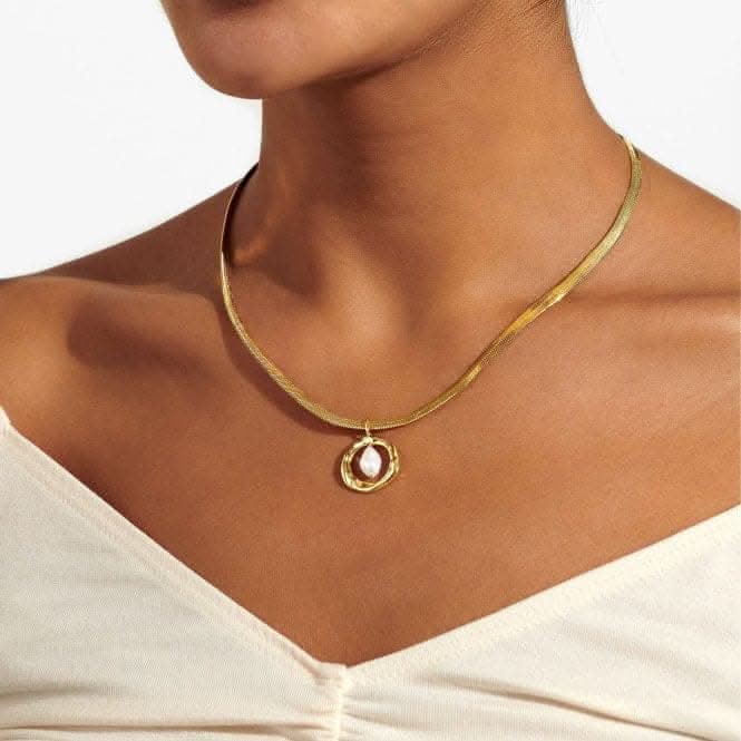 Solaria Baroque Pearl Gold Plated Pendant 46cm + 5cm Necklace 7154